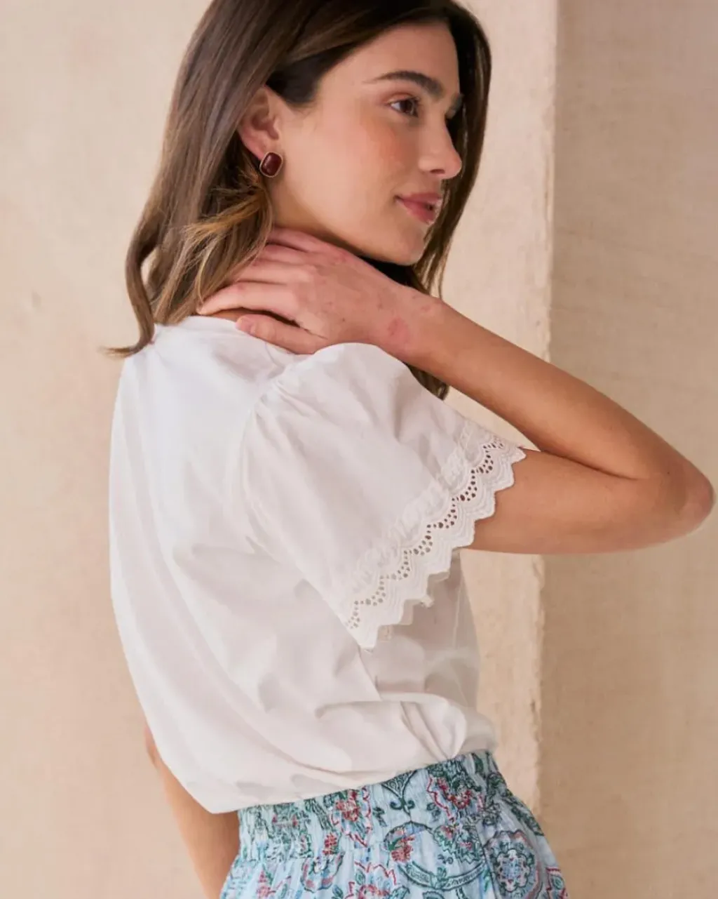 Polin et moi Camisetas Y Tops*Camiseta Puntilla Petra blanco