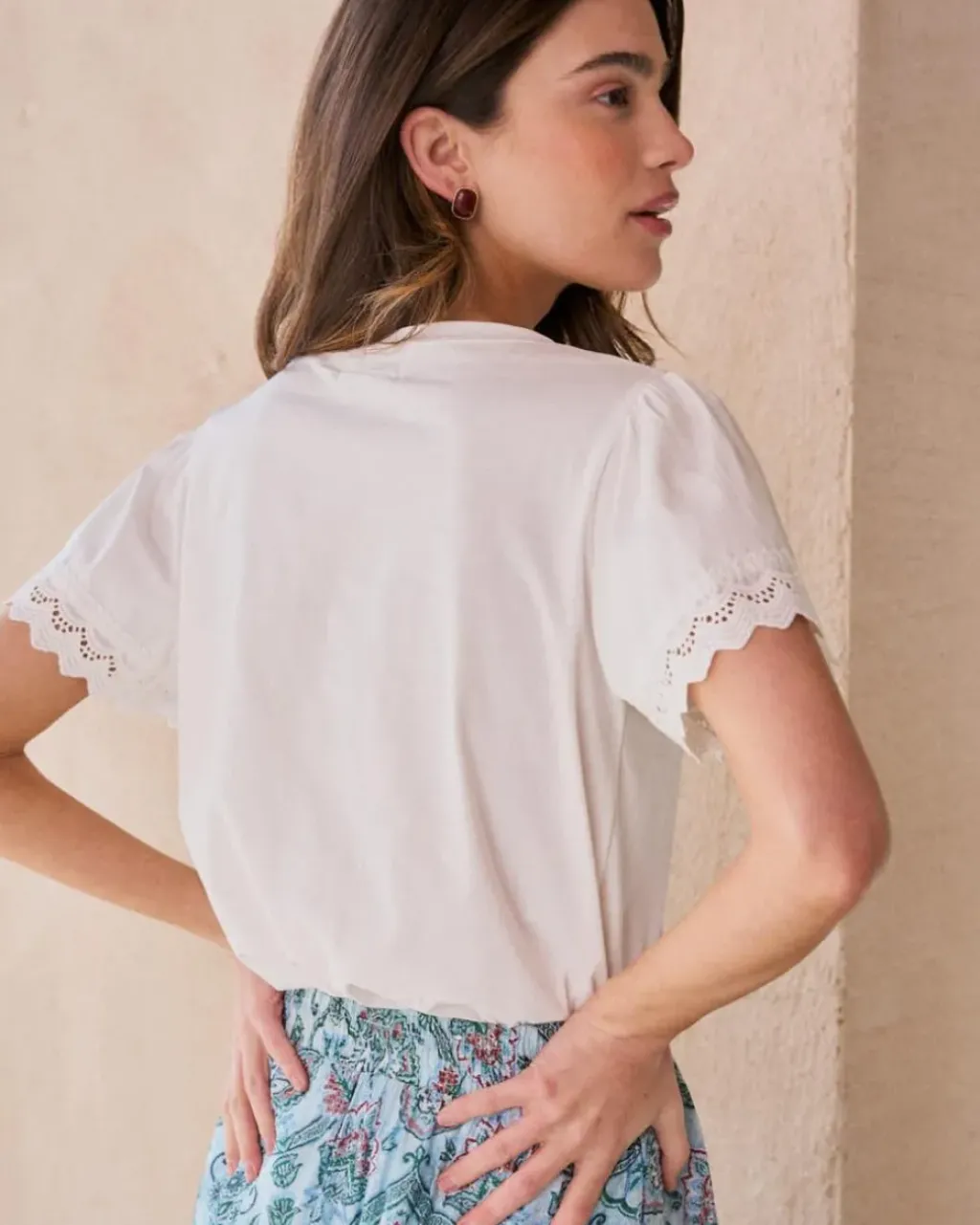 Polin et moi Camisetas Y Tops*Camiseta Puntilla Petra blanco