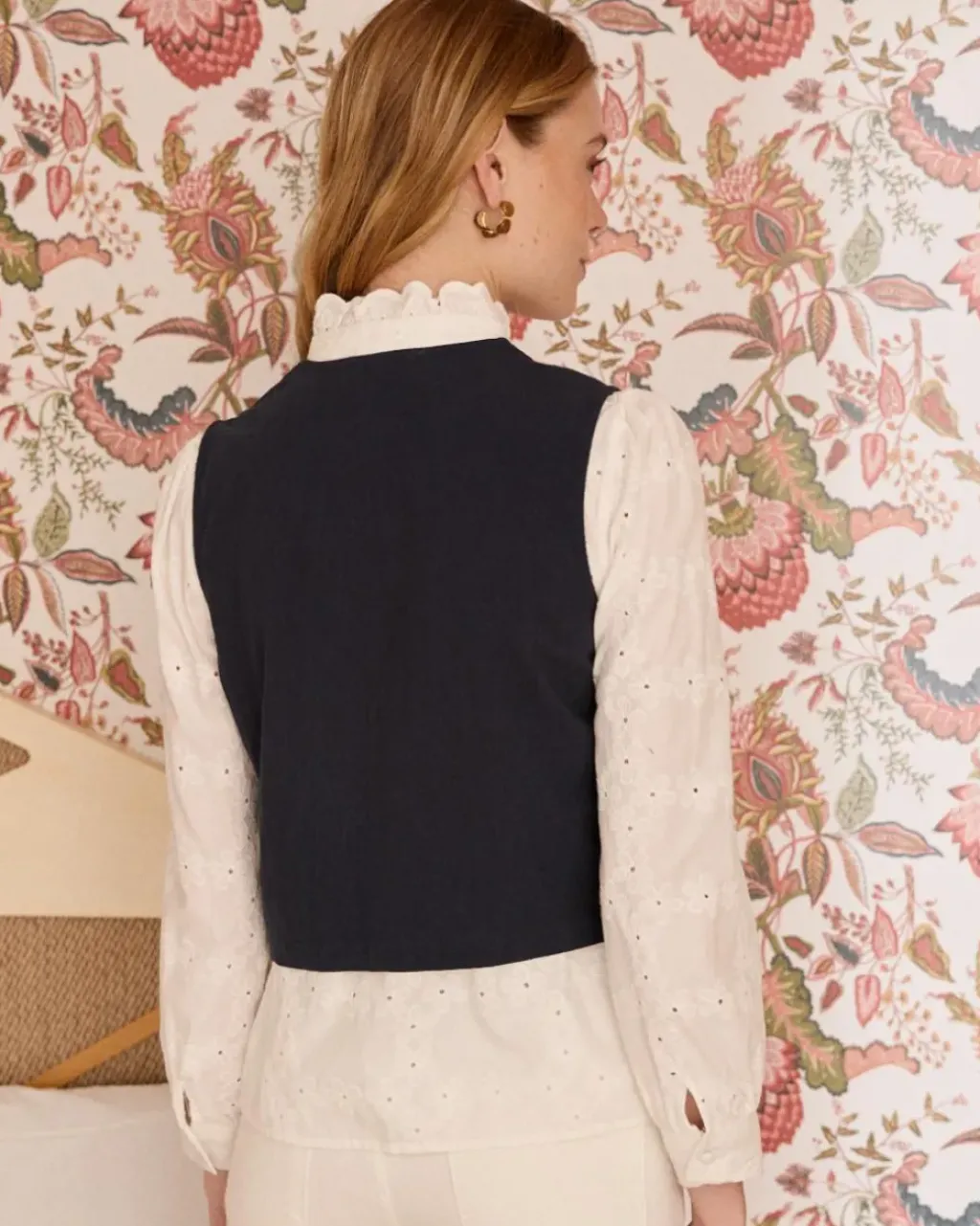 Polin et moi Maternidad|Blazer Y Cazadoras*Chaleco Bordado Abelina Marino