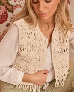 Polin et moi Blazer Y Cazadoras*Chaleco Crochet Sabi Crudo