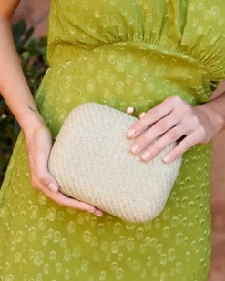 Polin et moi Bolsos*Clutch Rafia Viora Eucalipto