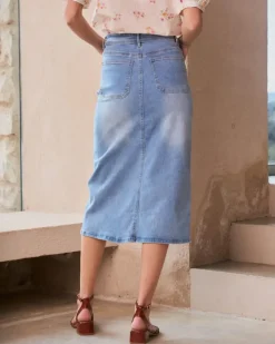 Polin et moi Faldas*Falda Midi Line DENIM