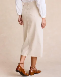 Polin et moi Faldas*Falda Vaquera Botones Laterales beige