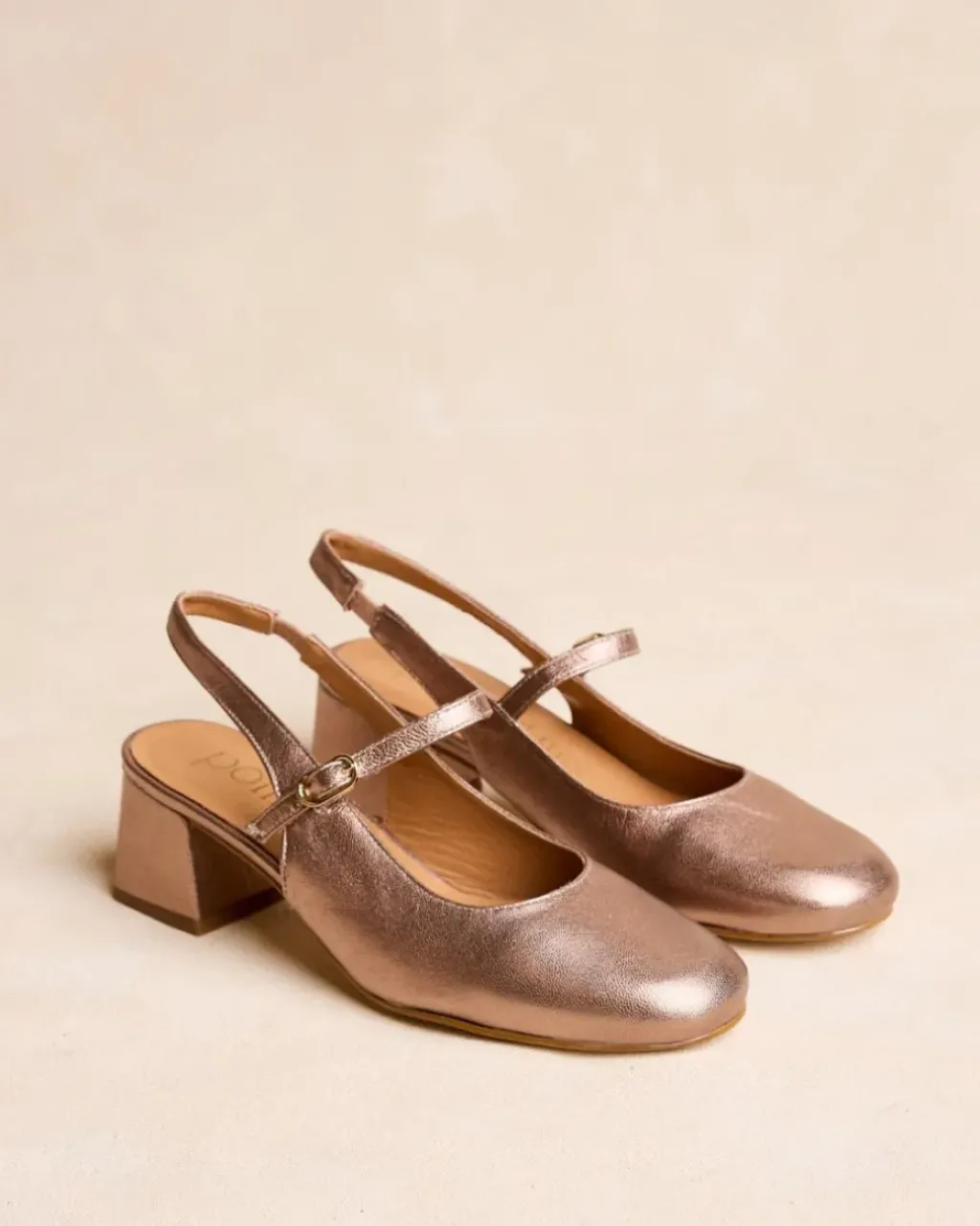 Polin et moi Zapatos De Tacón*Mary Jane Tacón Cesia Bronce