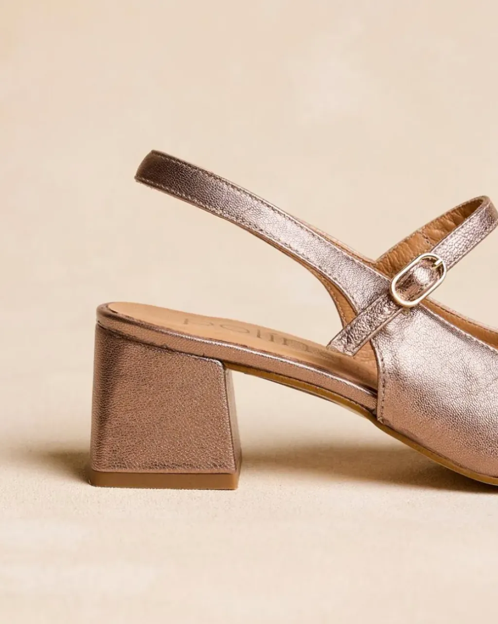 Polin et moi Zapatos De Tacón*Mary Jane Tacón Cesia Bronce