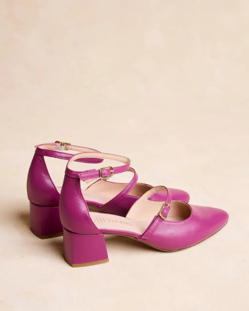 Polin et moi Zapatos De Tacón*Mary Jane Tiras Leena Morado