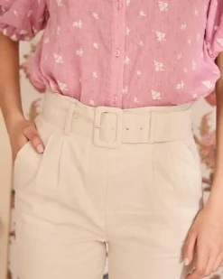 Polin et moi Pantalones*Pantalón Cinturón Bianca BEIGE