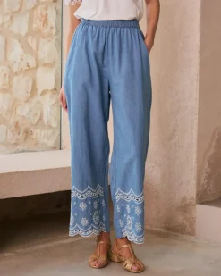 Polin et moi Pantalones*Pantalón Bordado Mara DENIM