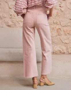 Polin et moi Pantalones*Pantalón Denim Flare Nerine Rosa