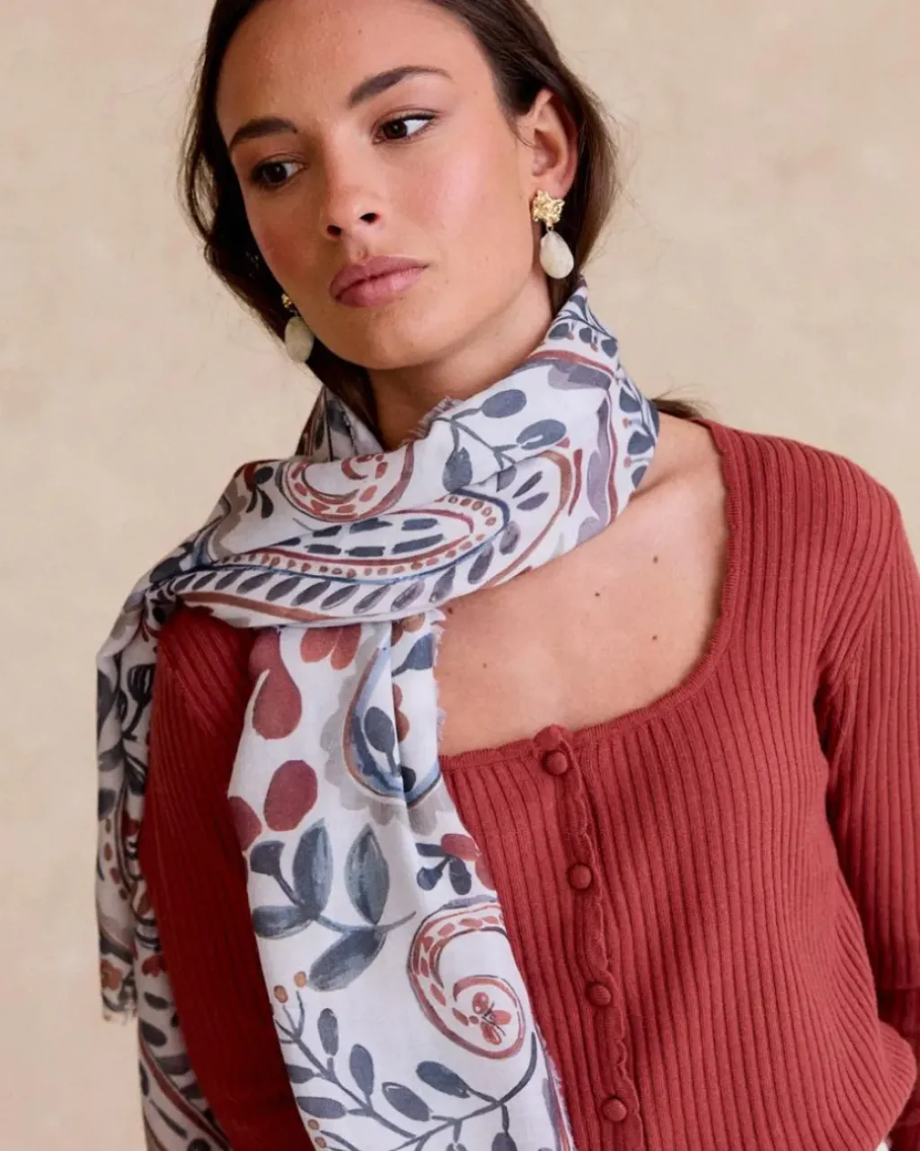Polin et moi Pañuelos*Pañuelo Estampado Rieti Crudo