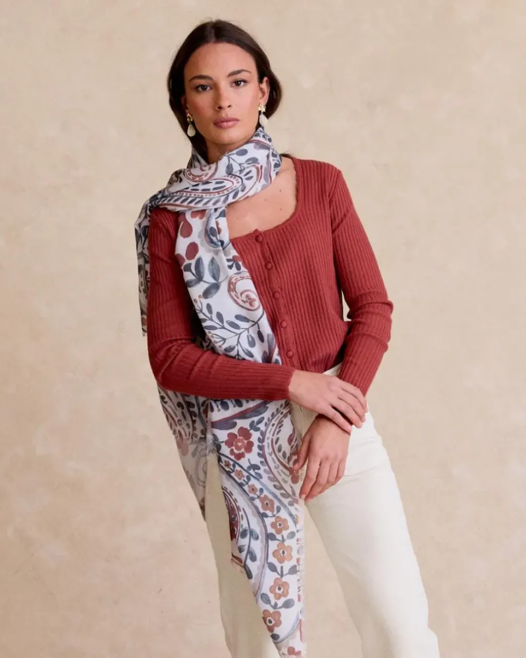 Polin et moi Pañuelos*Pañuelo Estampado Rieti Crudo