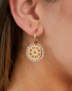 Polin et moi Bisuteria*Pendiente Estrella Estica BLANCO/DORADO