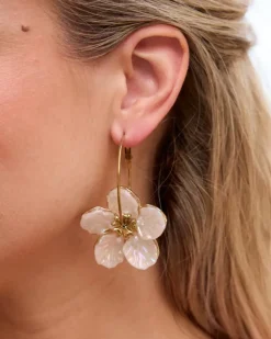 Polin et moi Bisuteria*Pendientes Aro Con Flor Oro