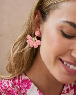 Polin et moi Bisuteria*Pendientes Flor Alía Rosa