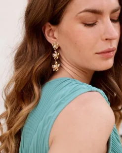Polin et moi Bisuteria*Pendientes Flor Liana Oro