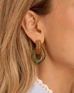 Polin et moi Bisuteria*Pendientes Gota Acrea verdeesmeralda