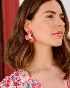 Polin et moi Bisuteria*Pendientes Media Flor coral