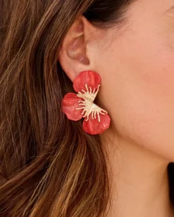 Polin et moi Bisuteria*Pendientes Media Flor coral