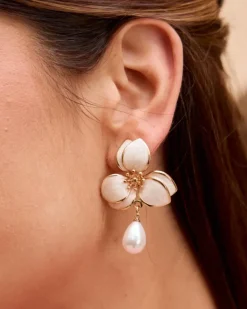 Polin et moi Bisuteria*Pendientes Perla Bleuet BLANCO