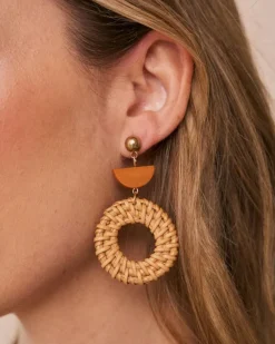 Polin et moi Bisuteria*Pendientes Redondos Voine BEIGE