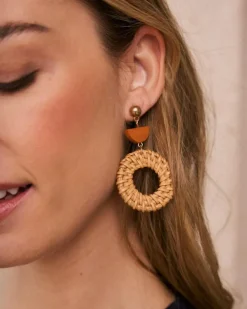 Polin et moi Bisuteria*Pendientes Redondos Voine BEIGE
