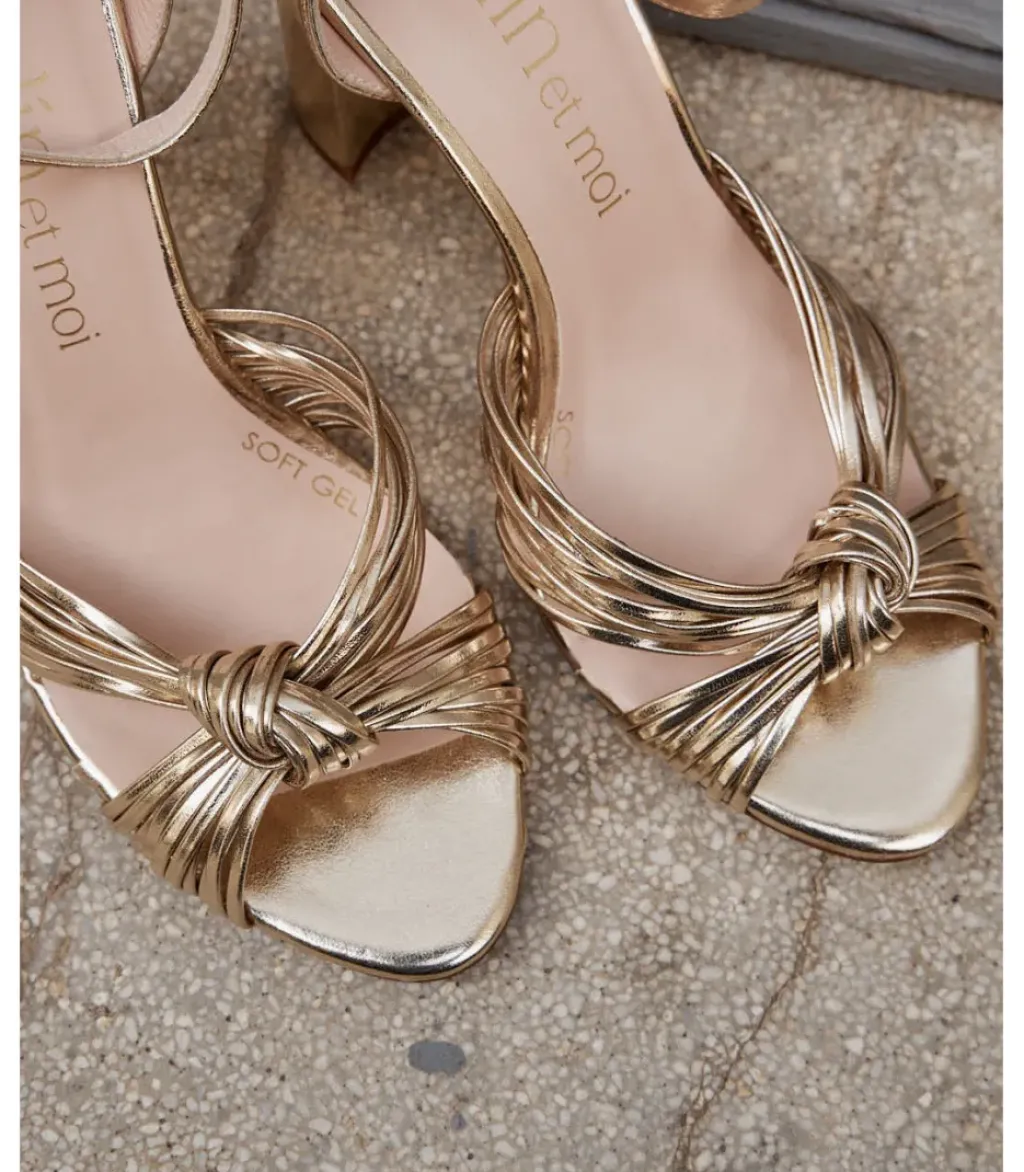 Polin et moi Novia|Sandalias*Sandalia Nudo Clotis Oro