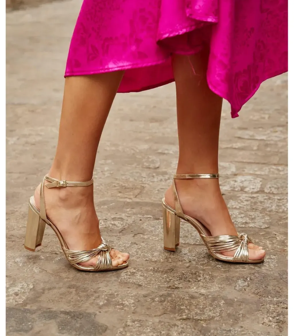 Polin et moi Novia|Sandalias*Sandalia Nudo Clotis Oro