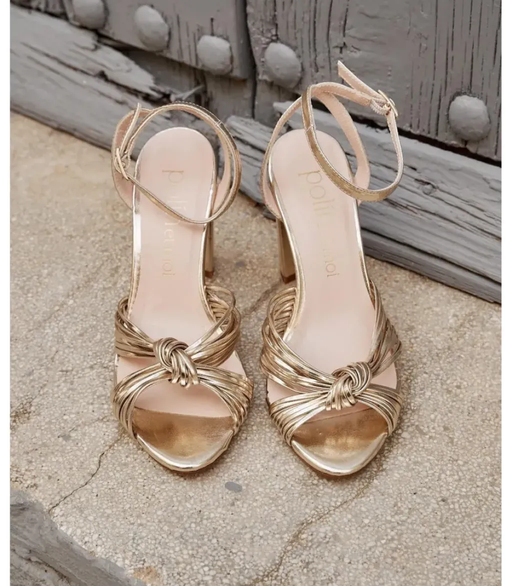 Polin et moi Novia|Sandalias*Sandalia Nudo Clotis Oro