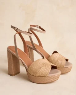 Polin et moi Sandalias*Sandalia Rafia Navia BEIGE