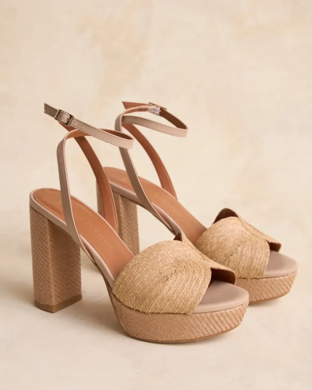 Polin et moi Sandalias*Sandalia Rafia Navia BEIGE