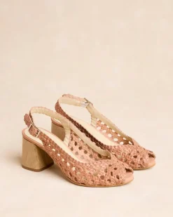 Polin et moi Trenzados|Sandalias*Tacón Trenzado Popi ocre
