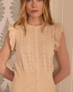 Polin et moi Camisetas Y Tops*Top Botones Mire beige