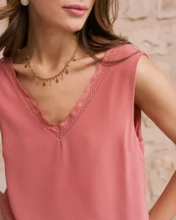 Polin et moi Camisetas Y Tops*Top Encaje Jasira coral