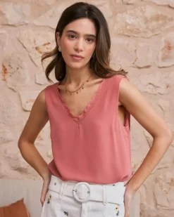 Polin et moi Camisetas Y Tops*Top Encaje Jasira coral