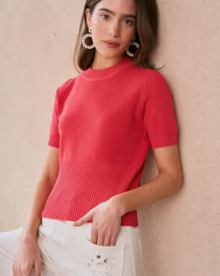 Polin et moi Camisetas Y Tops*Top Punto Allegra coral