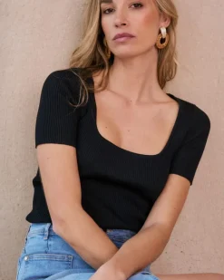 Polin et moi Camisetas Y Tops*Top Punto Lazo Luci negro