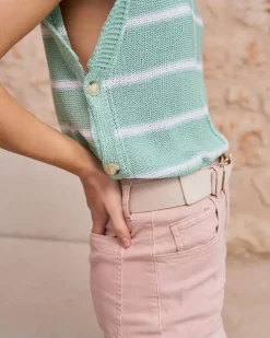 Polin et moi Punto|Camisetas Y Tops*Top Rayas Verde Agua VerdeAgua