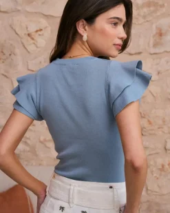Polin et moi Maternidad|Camisetas Y Tops*Top Volante Manga Hailey DENIM