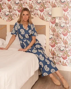 Polin et moi Maternidad|Vestidos Y Monos*Vestido Bordado Paisley Ilse denim