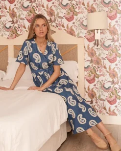 Polin et moi Maternidad|Vestidos Y Monos*Vestido Bordado Paisley Ilse denim