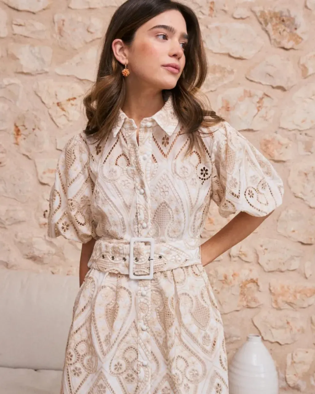 Polin et moi Vestidos Y Monos*Vestido Cinturón Abi BEIGE
