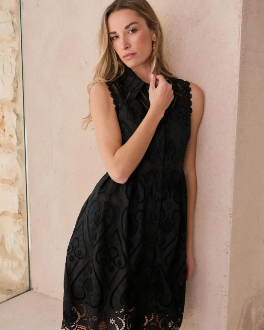 Polin et moi Vestidos Y Monos*Vestido Corto Bordados Uri negro