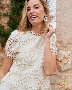 Polin et moi Vestidos Y Monos*Vestido Corto Calado Ornella Crudo