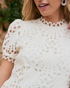 Polin et moi Vestidos Y Monos*Vestido Corto Calado Ornella Crudo