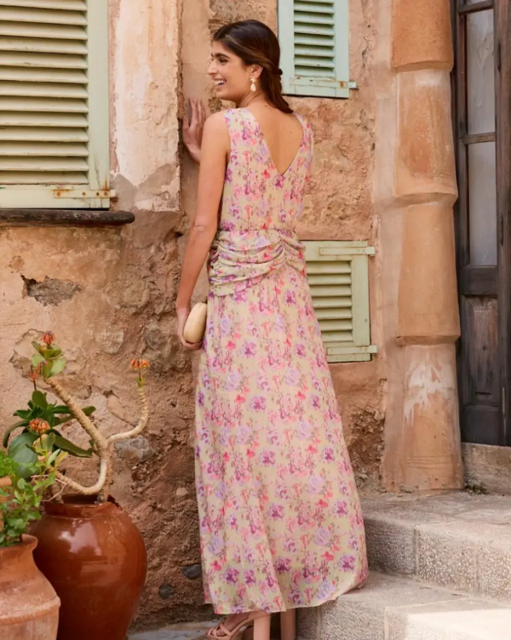 Polin et moi Maternidad*Vestido Flores Mariale Maquillaje