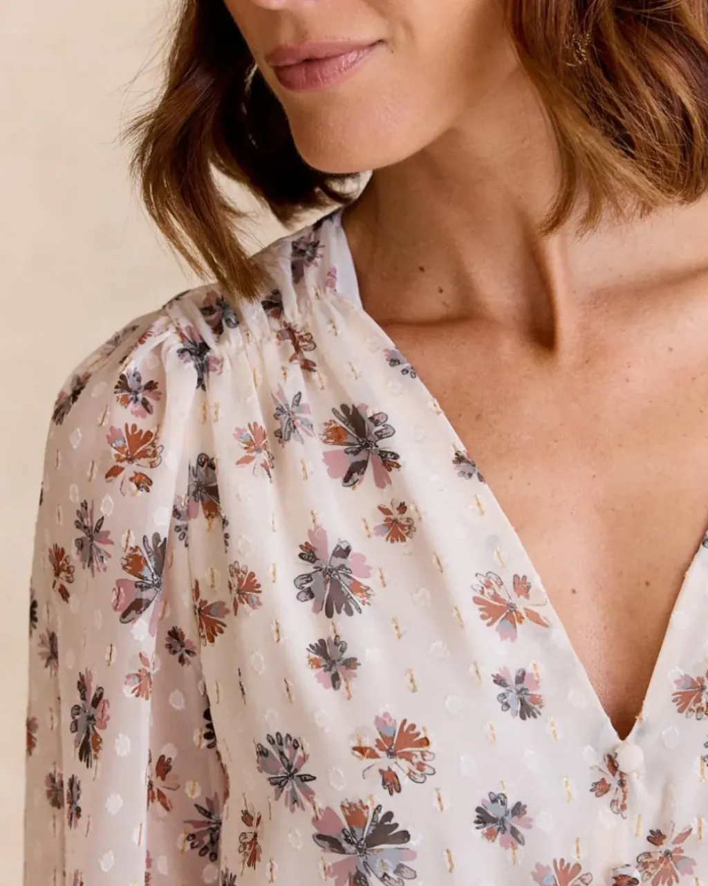 Polin et moi Vestidos Y Monos*Vestido Flores Thais Crudo
