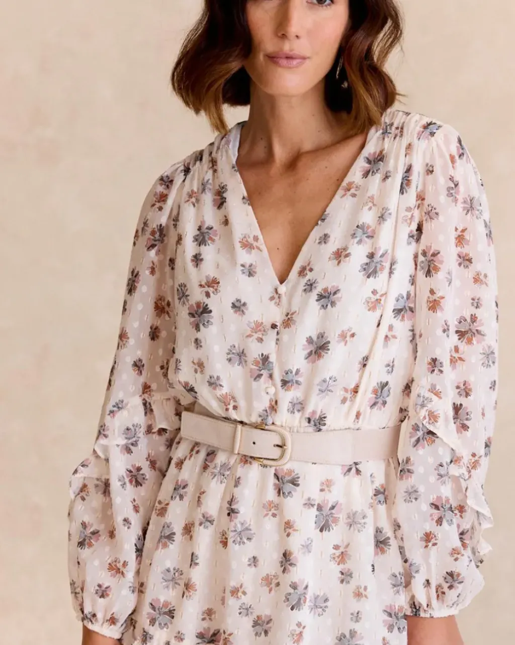 Polin et moi Vestidos Y Monos*Vestido Flores Thais Crudo