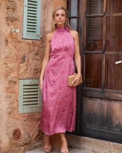 Polin et moi Maternidad*Vestido Halter Aigle Frambuesa