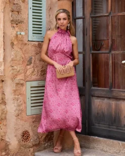 Polin et moi Maternidad*Vestido Halter Aigle Frambuesa