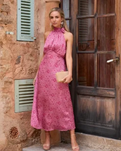 Polin et moi Maternidad*Vestido Halter Aigle Frambuesa